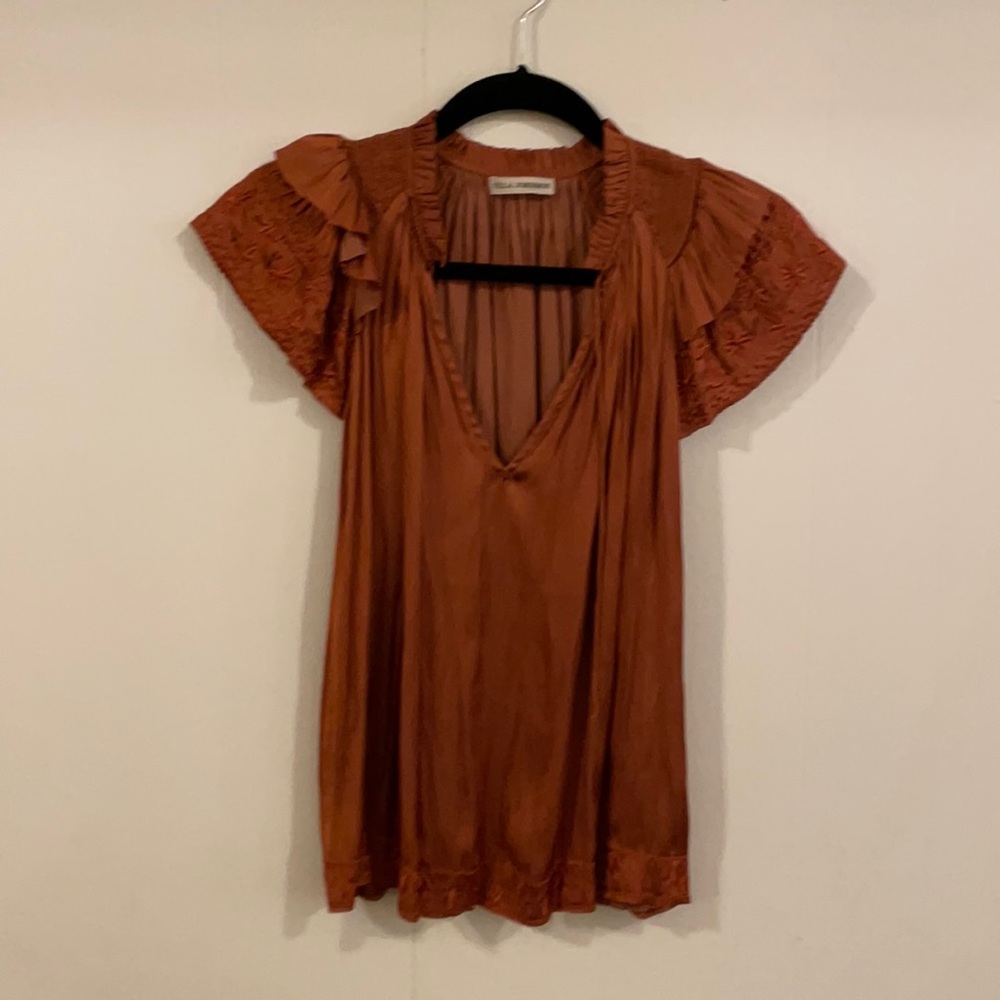 Ulla Johnson Size 0 Top, Flutter Cap Sleeve, Colo… - image 1